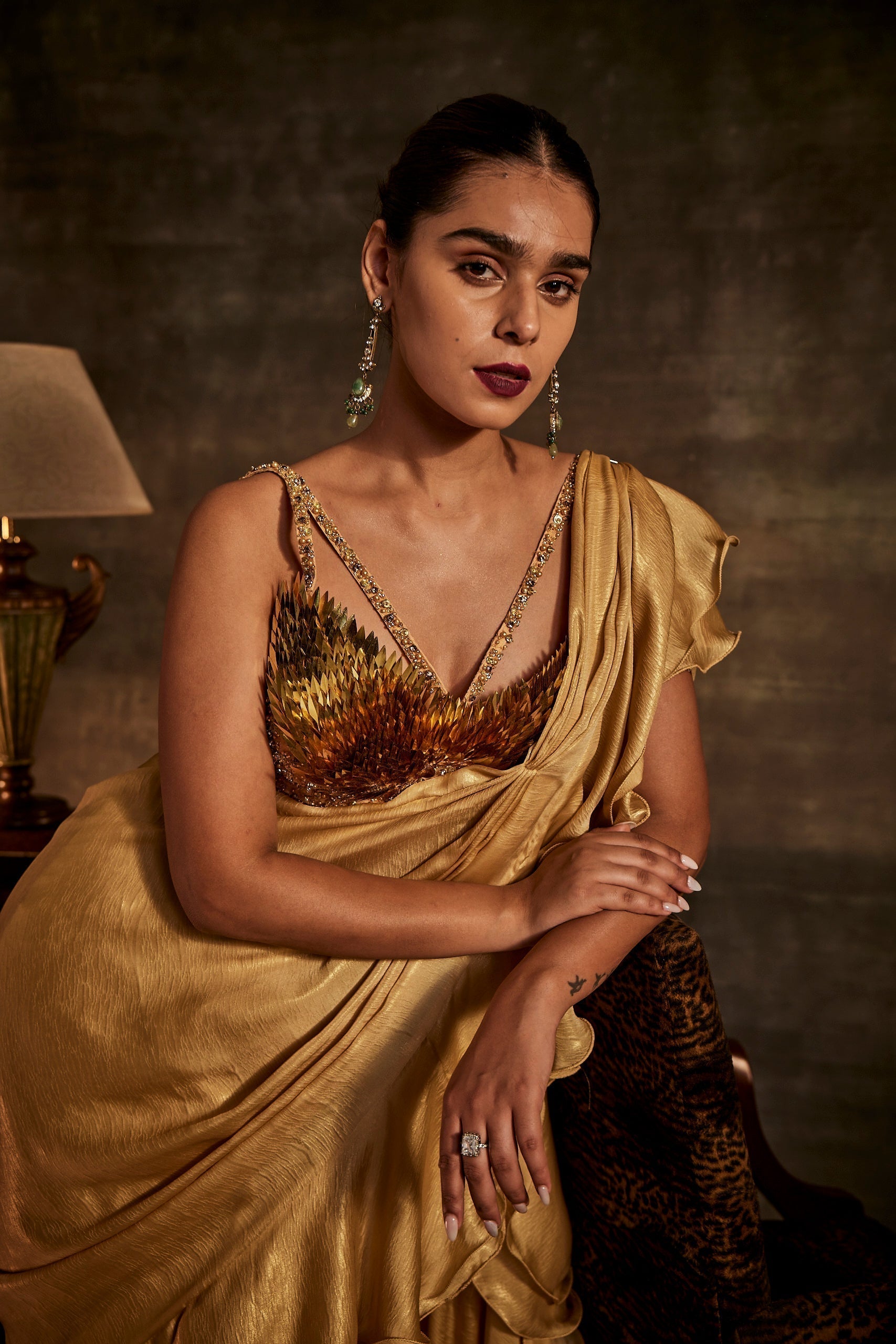 Image of GOLD DRAPE SAREE