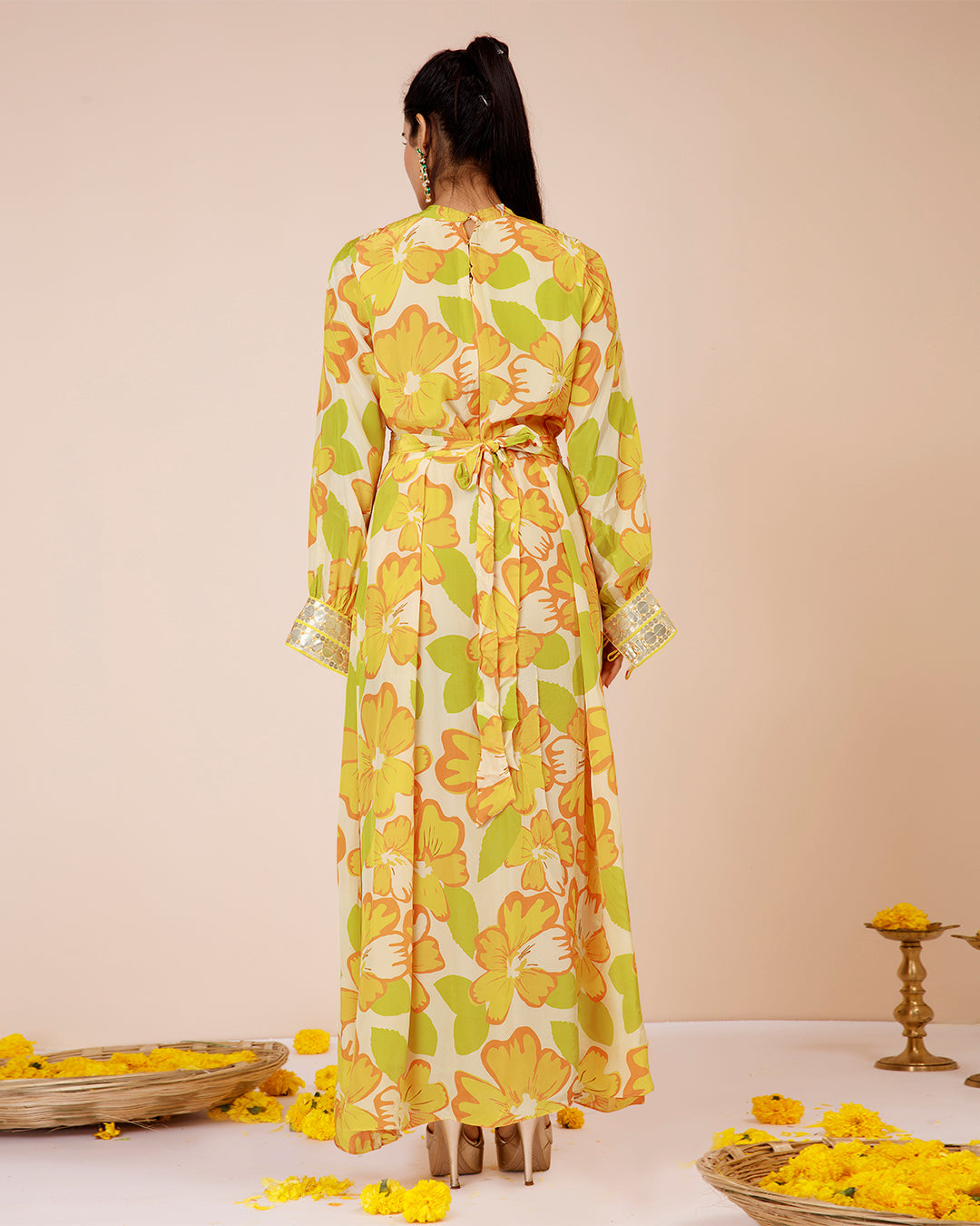 Sunflower tieup dress