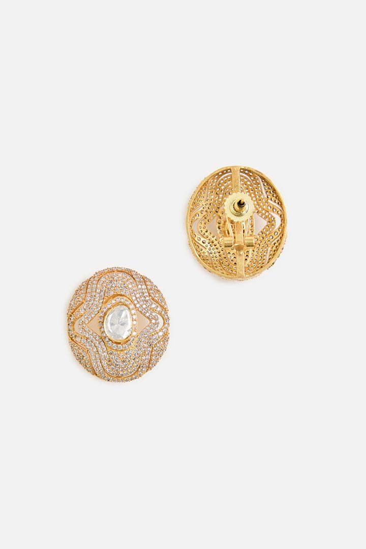 Floral Kundan Stud Earrings
