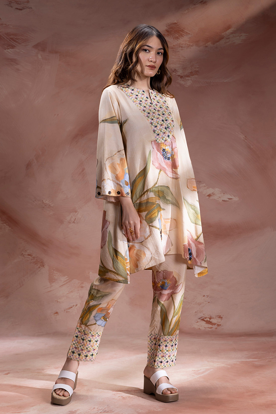 Beige Zeya Tunic Set