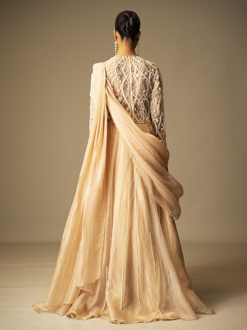 Tulle Beige Gown