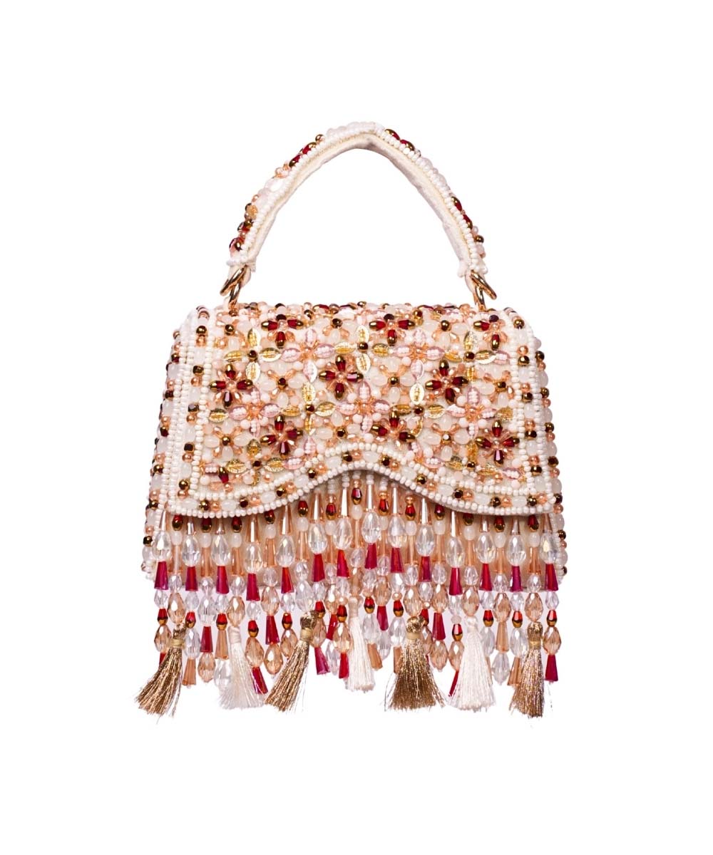 Elara Multi Color Suede Embellished Box Bag