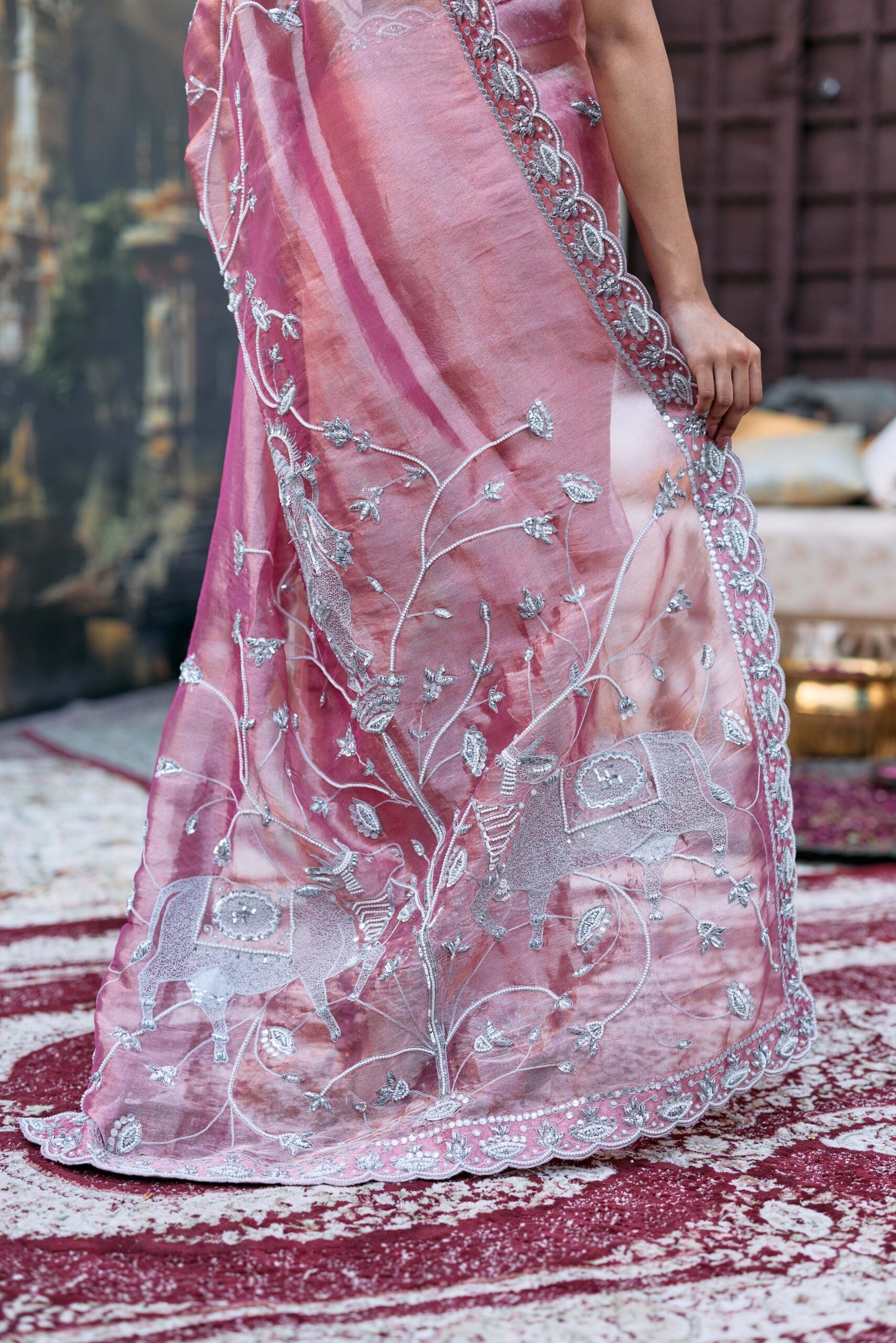 Krishna Shveta Saree Set