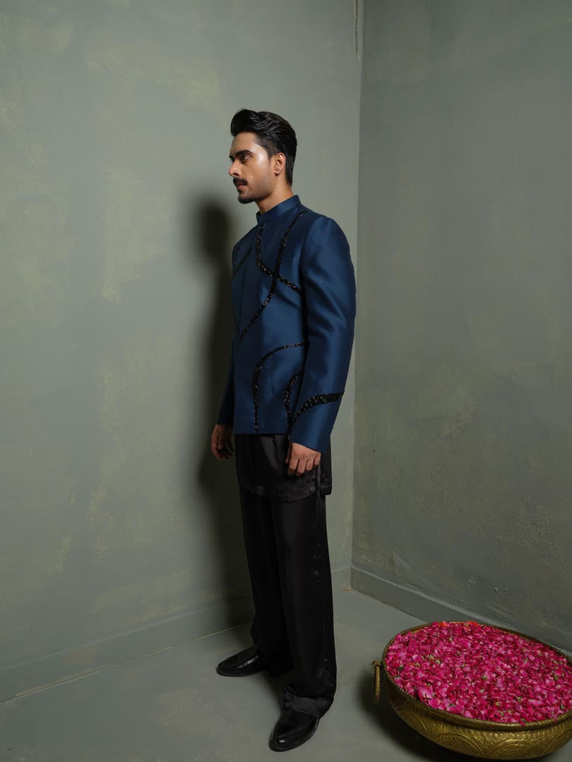 Midnight Bandhgala Set