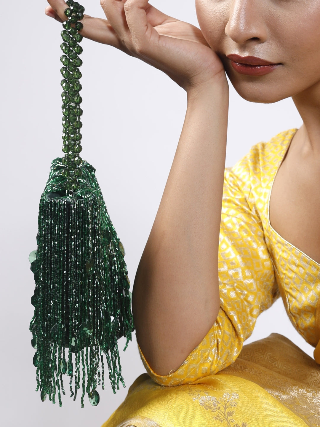 Bottle Green Shimmy Bag