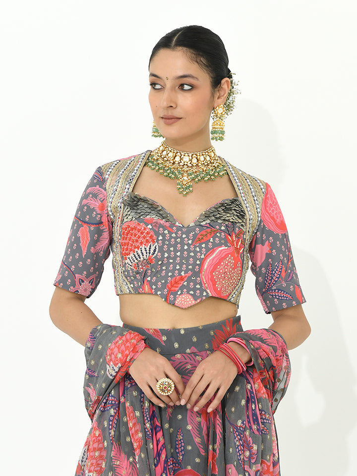 Image of Fossil Lehenga Set