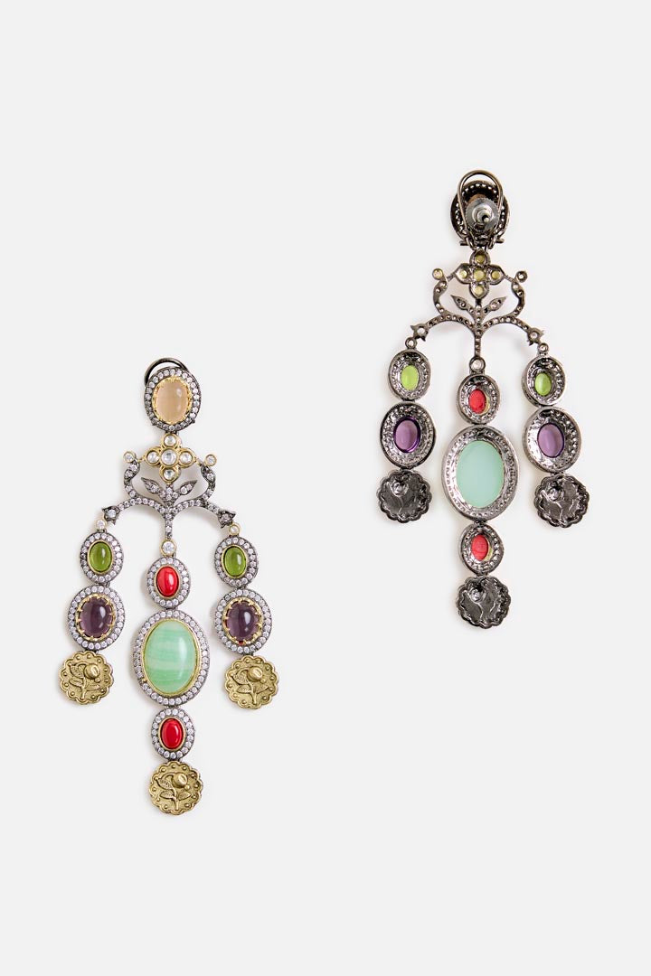 Multicolor Statement Dangler Earrings