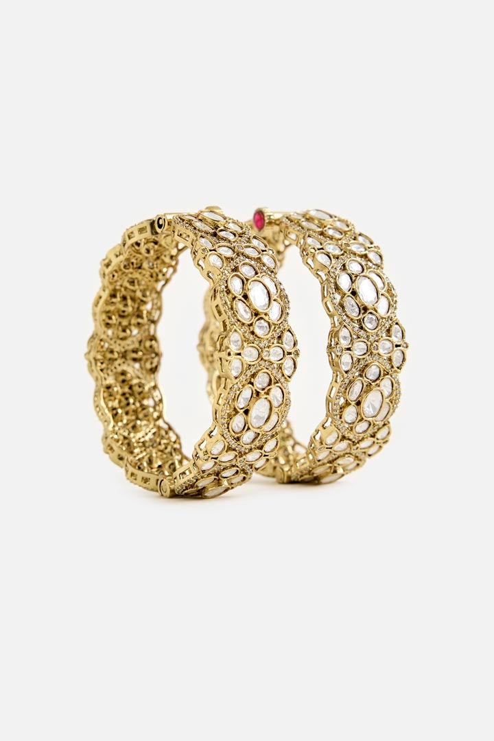 Classic Moissanite Polki  Bangles