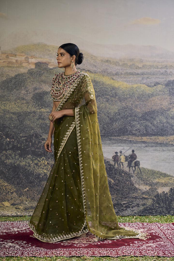 Zoya Jewel Organza Saree Set
