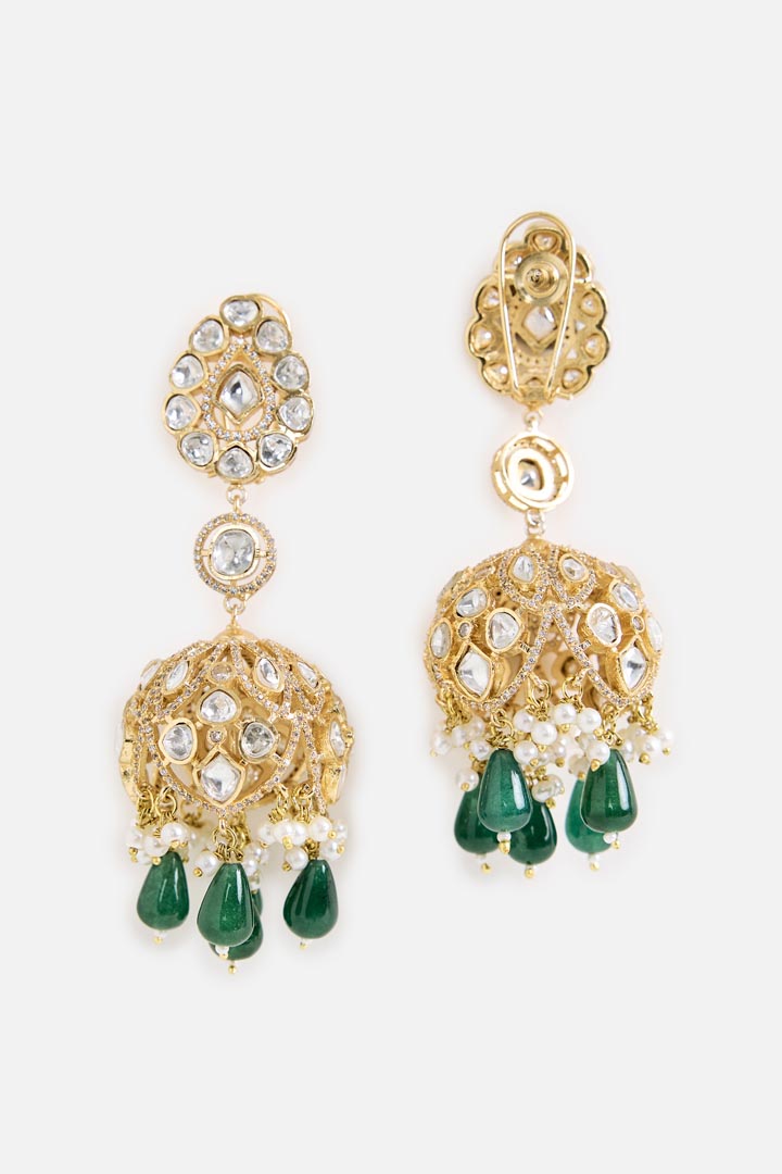 Emerald Green Drop Statement Earrings