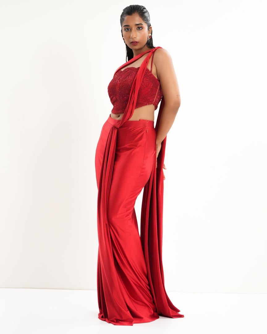 Red Glare Saree