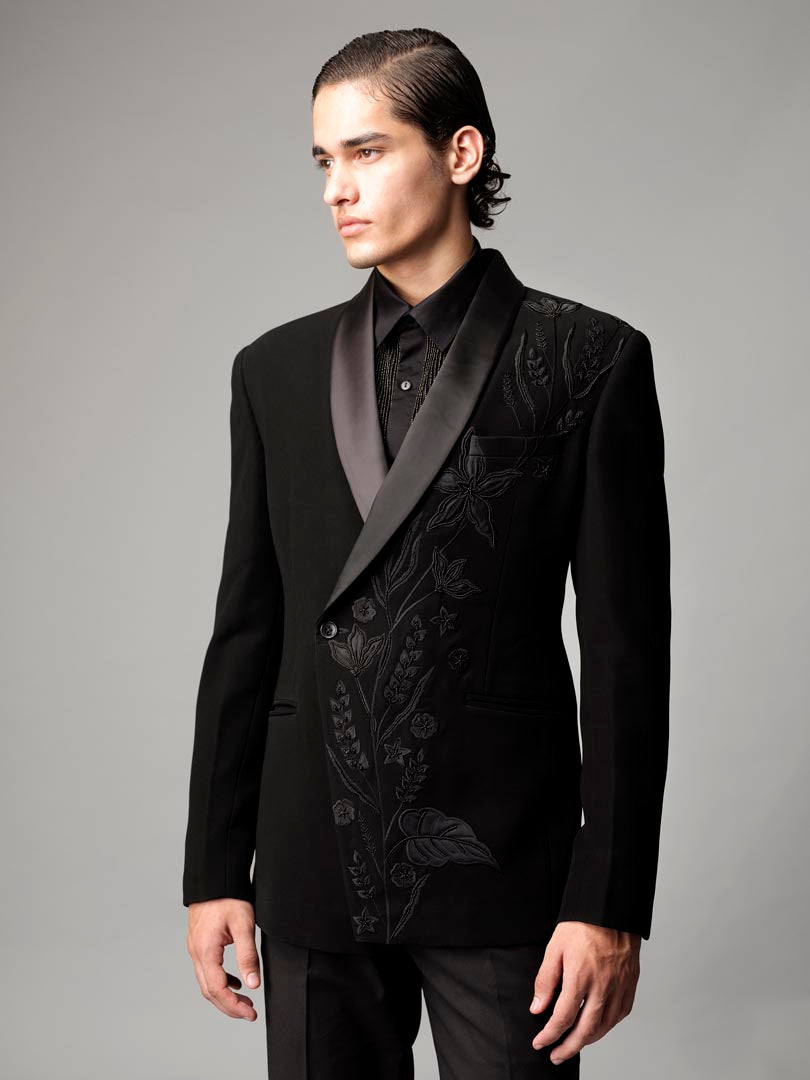Florae embroidered double breasted blazer set