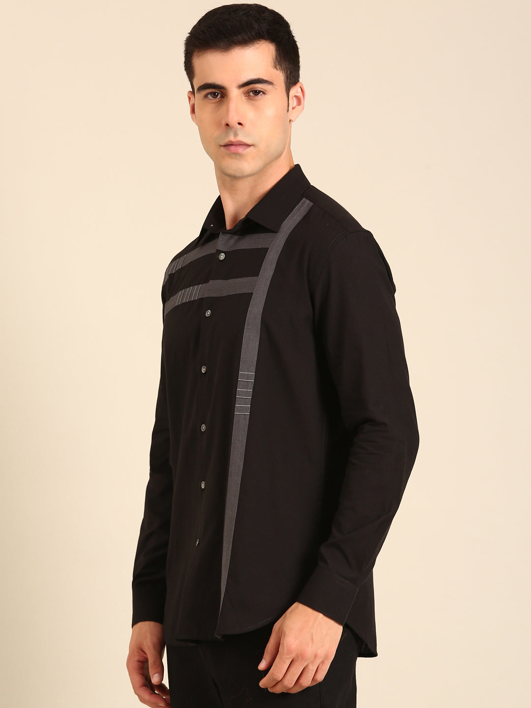 Black- Charcoal Malai Cotton Shirt