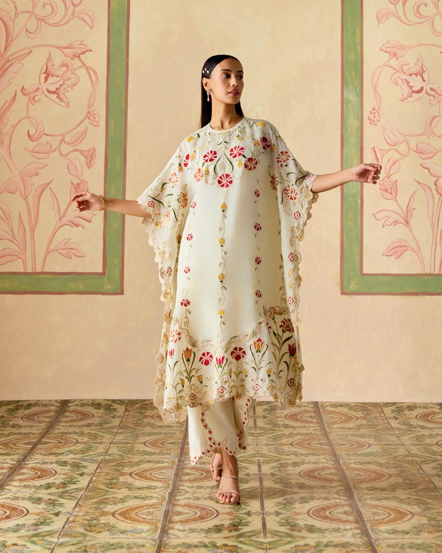 IVORY APPLIQUE KAFTAN