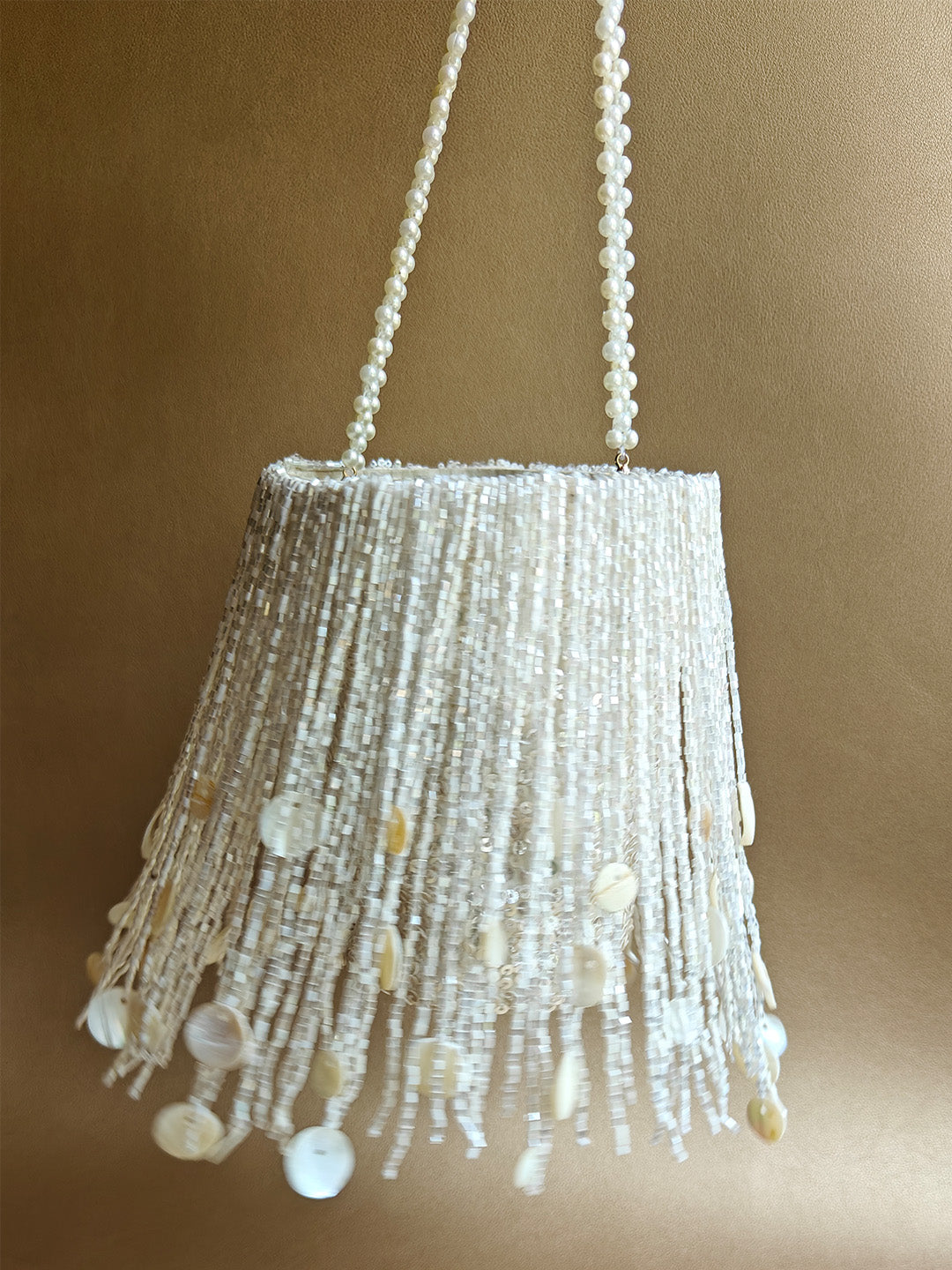 Pearl White Shimmy Bag