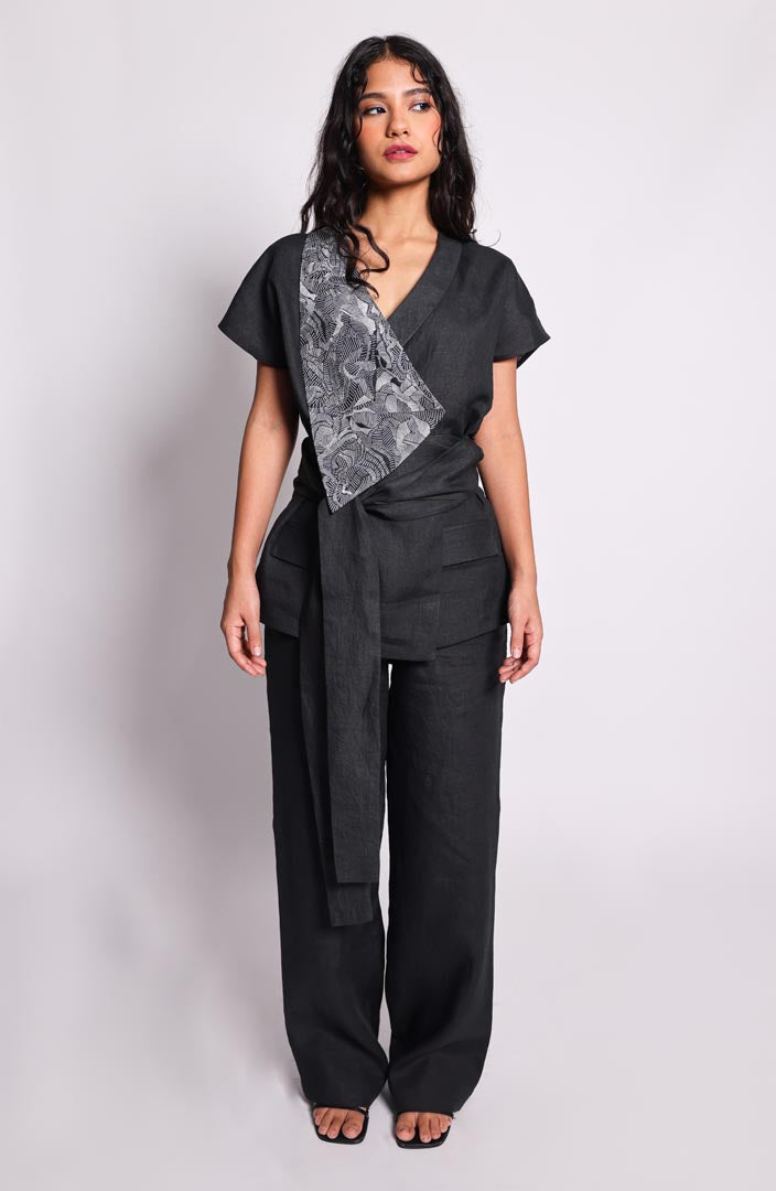 lapel co-ord, black
