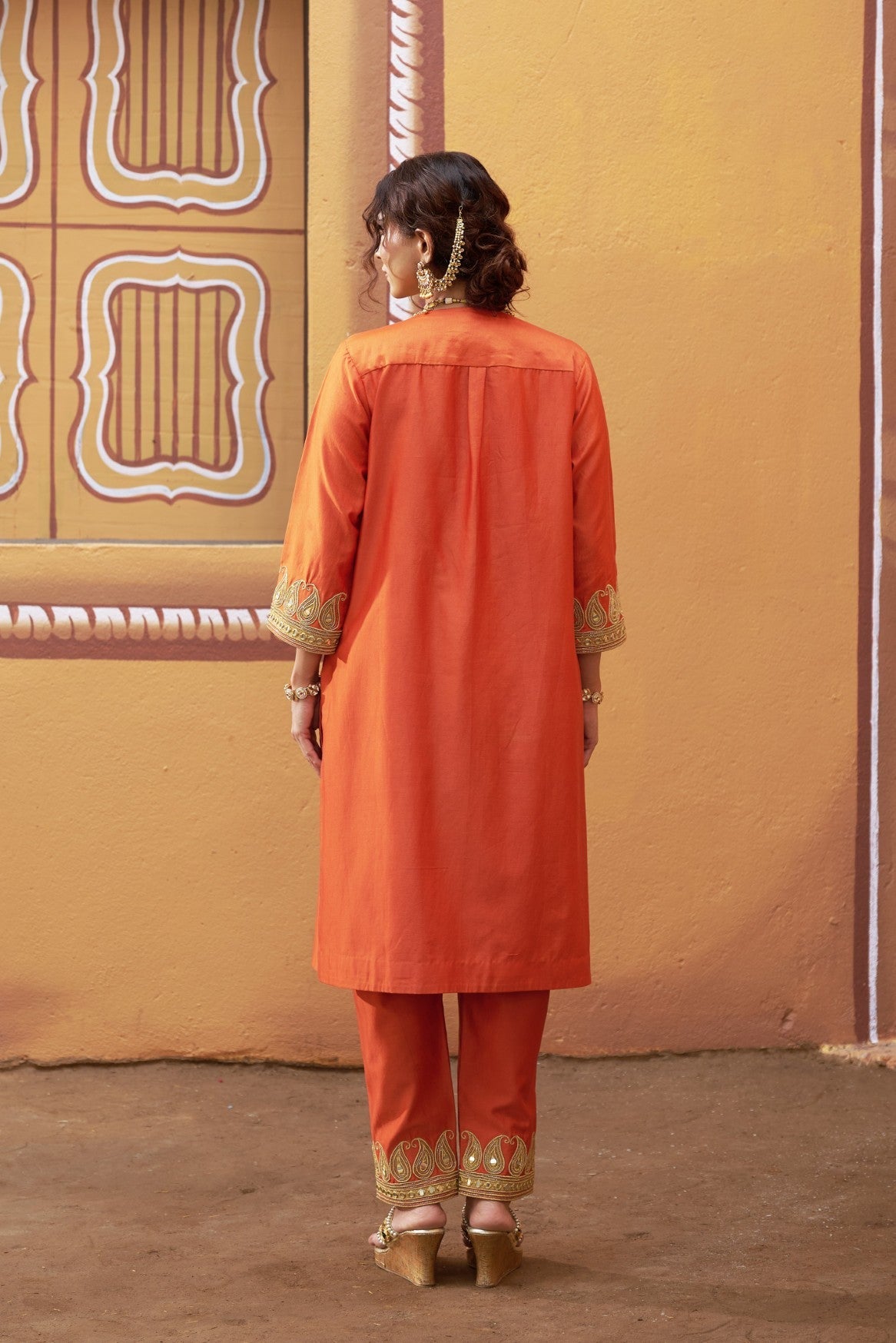 Hnad embroidred katdana work Kurta Set with dupatta