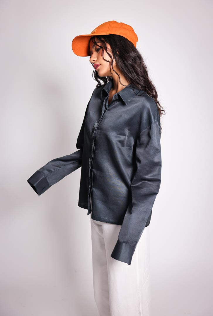 organic hatch placket shirt