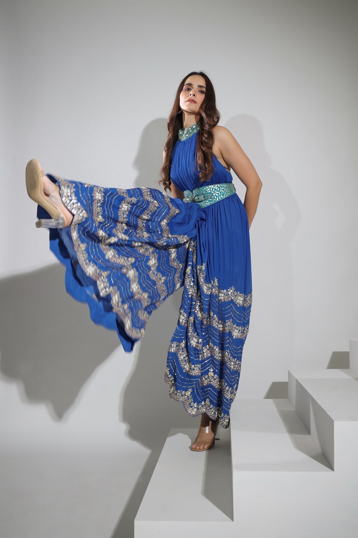 Image of Haseena jumpsuit in cobalt blue