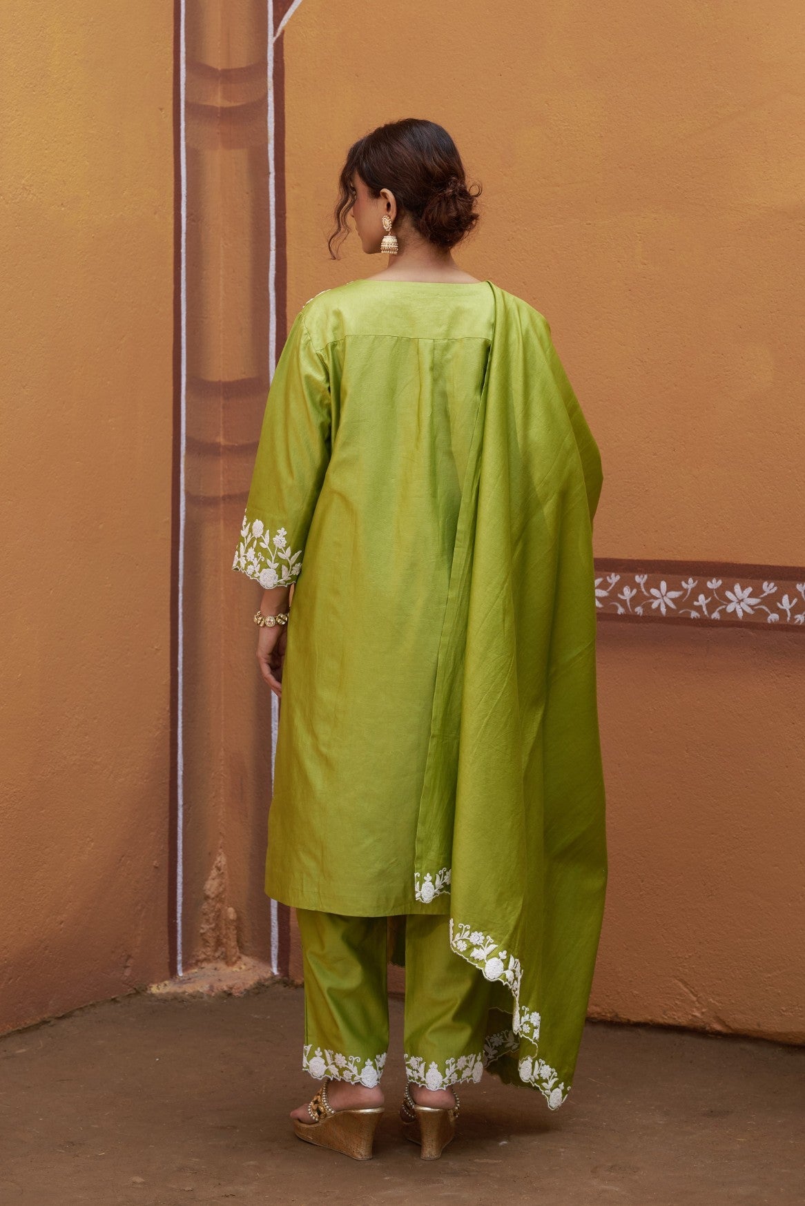 hand embroidery dori cut work Kurta Set