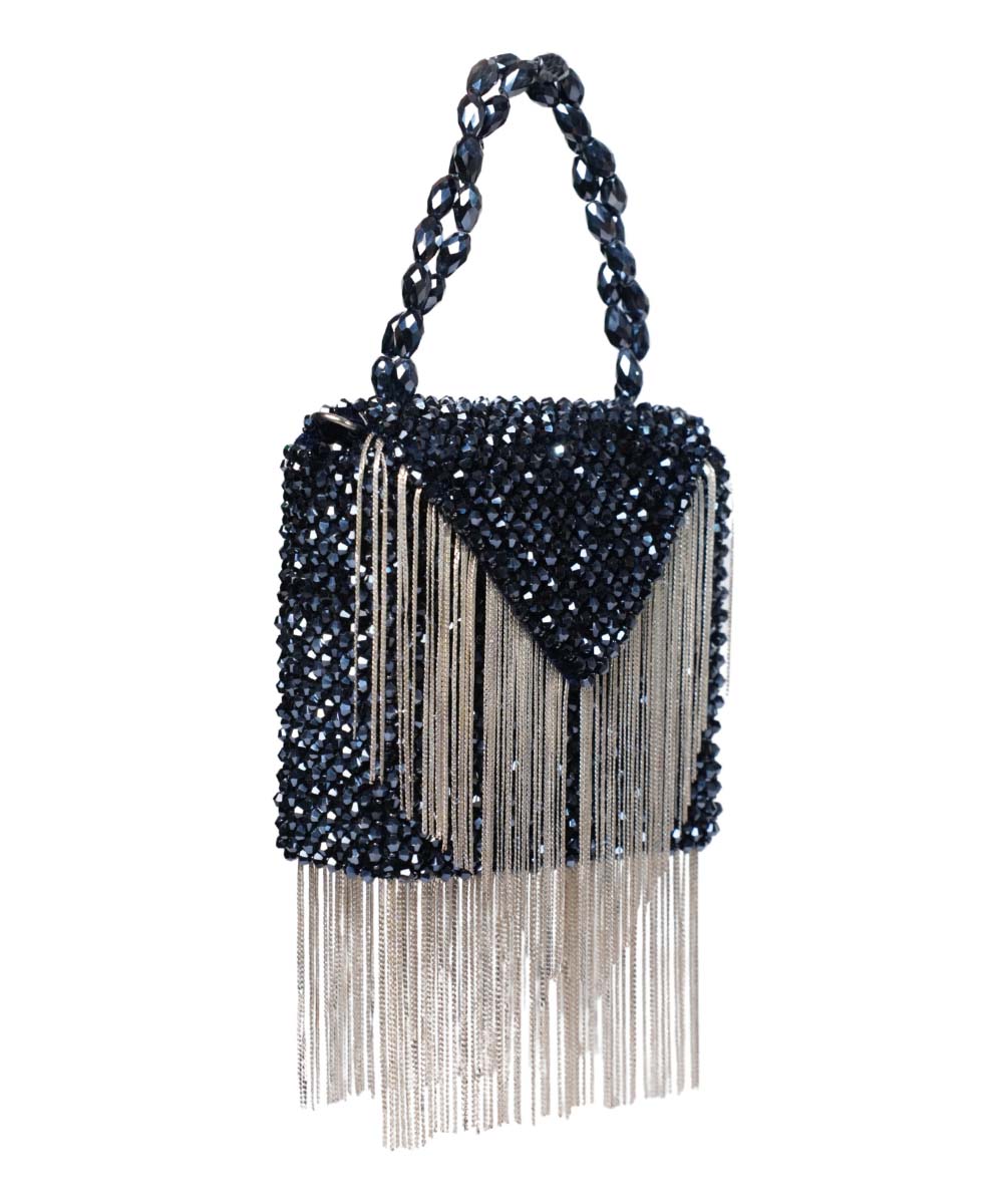 Natali Navy Blue Embellished Mini Bag