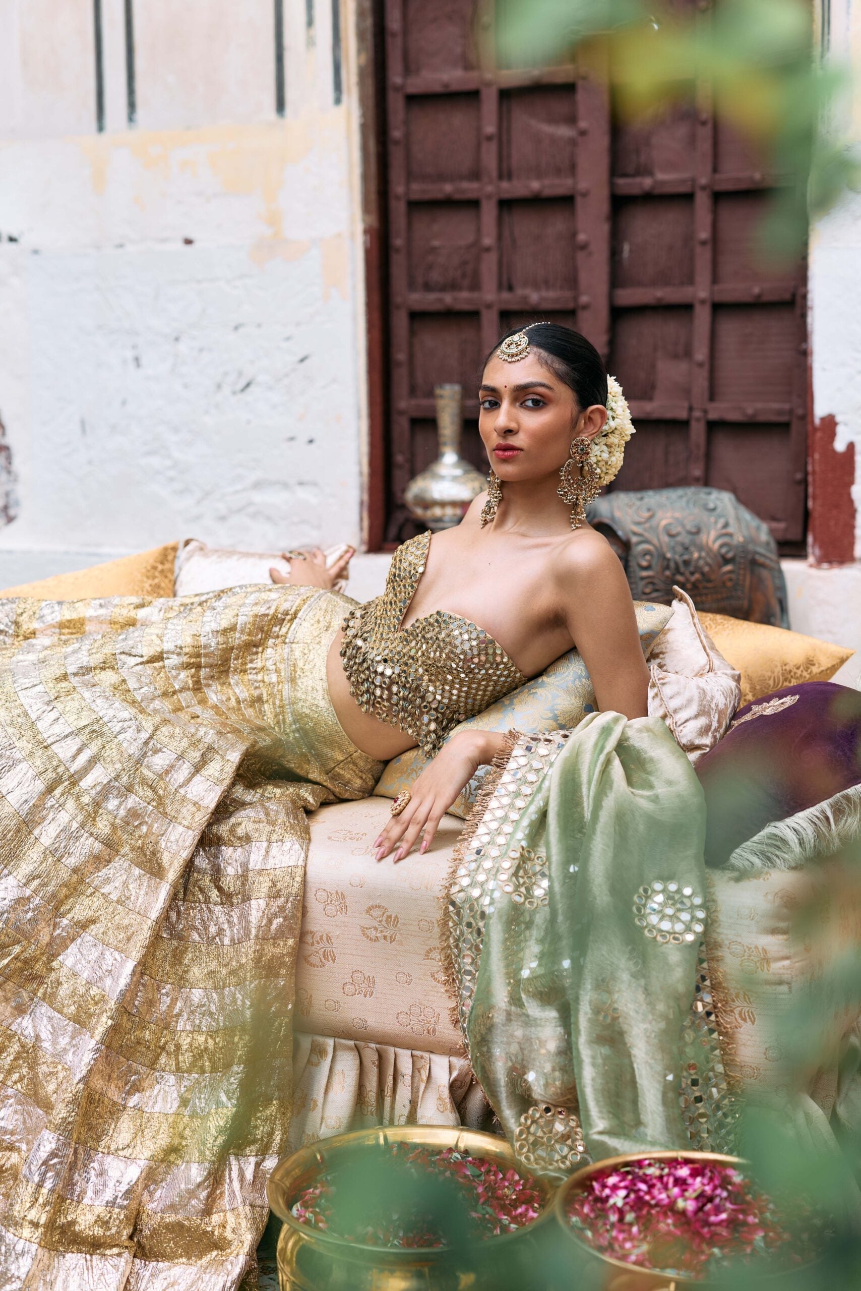 Kiran Sona Chandi Lehenga Set