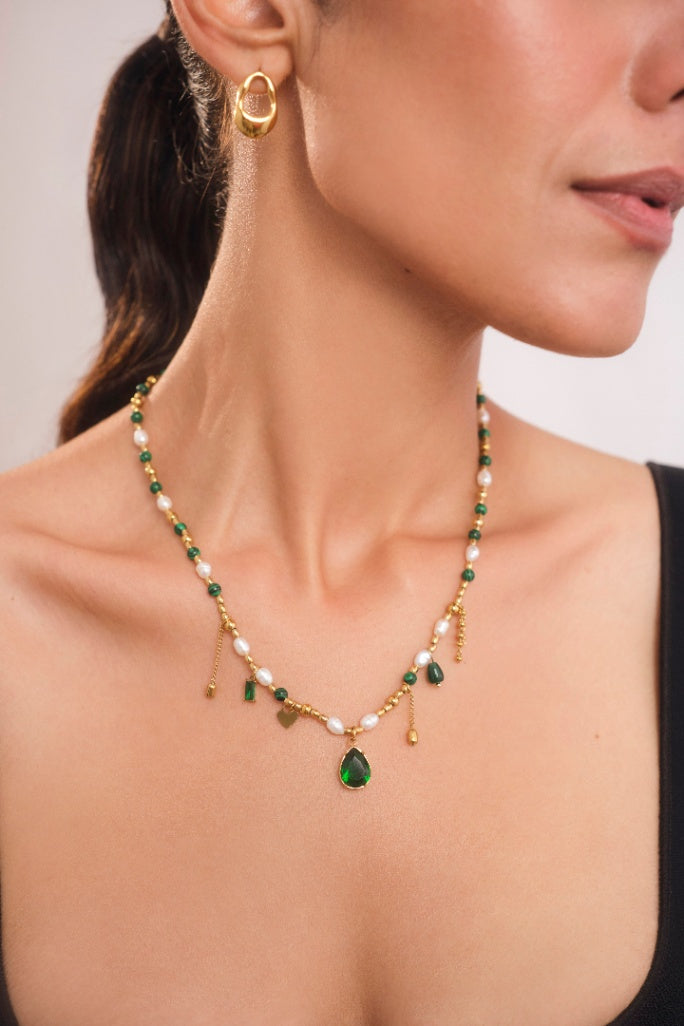 Emerald Pearl Necklace