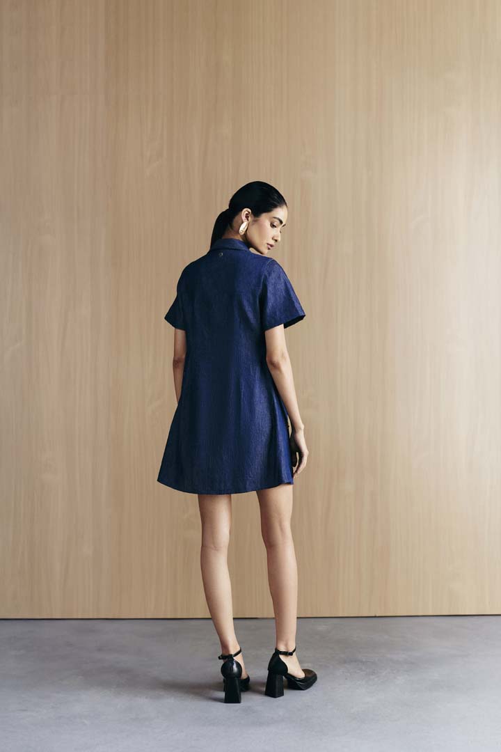 DENIM EMBELLISHED DRESS