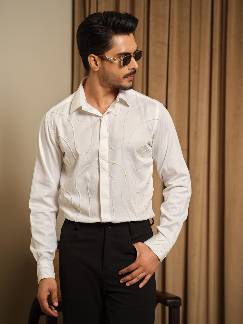 Ivory Contour Party Shirt