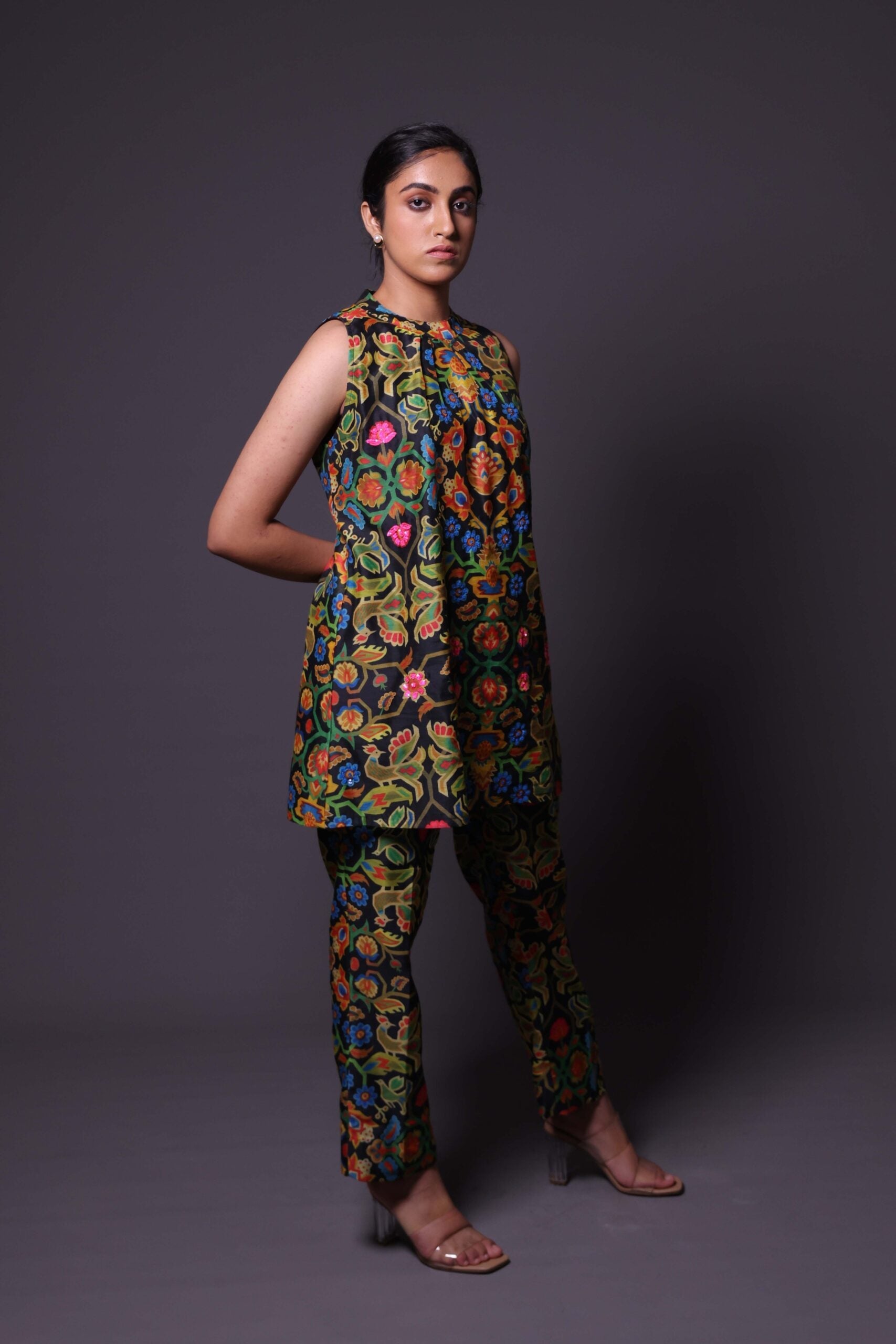Printed Coord Set with Hand Embroidery