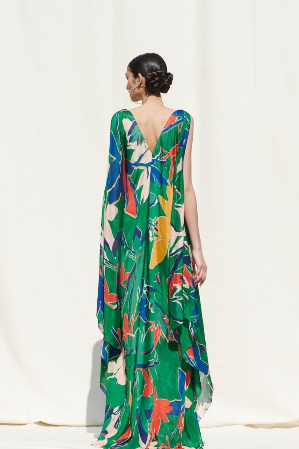 Tropical Green Kaftan Dress
