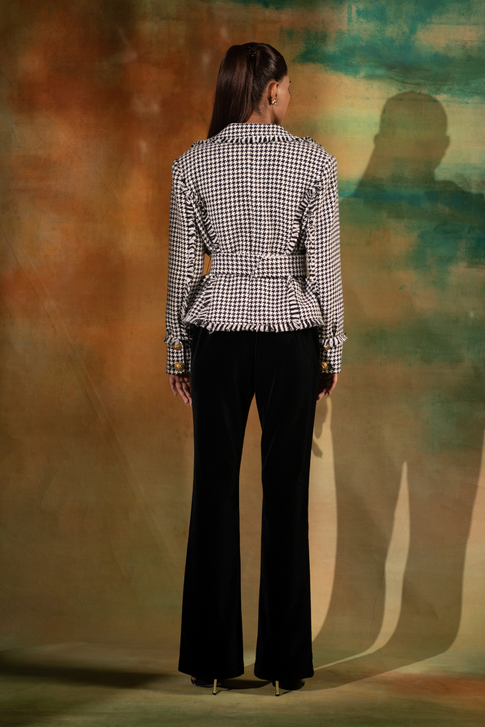 Joanne Quilted Velvet Tapered Pants – Luxury Structured Winter Wear