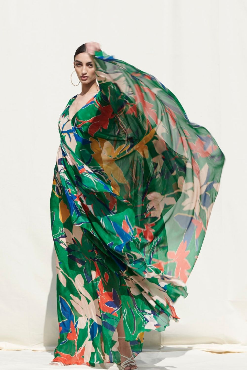 Tropical Green Kaftan Dress