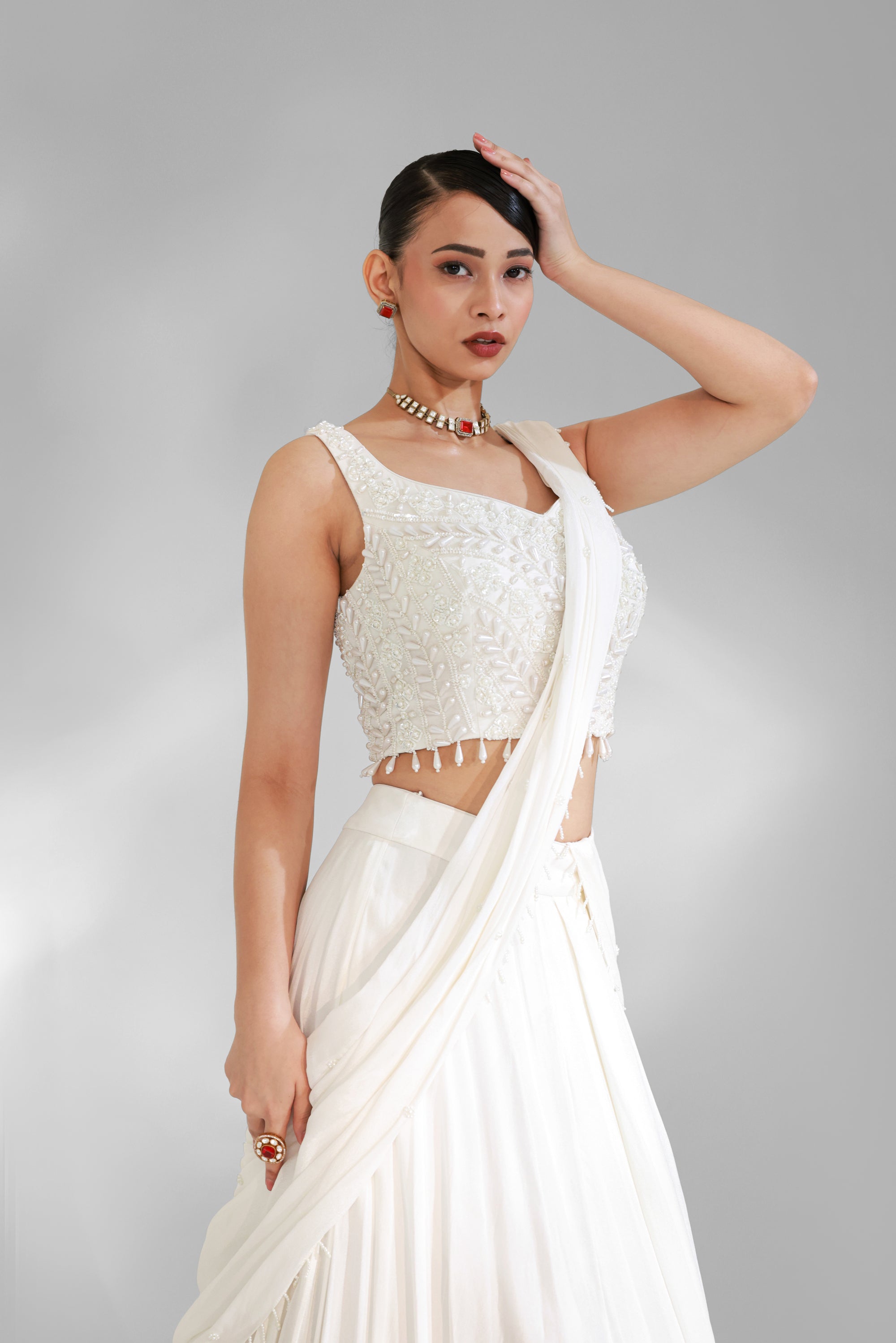 MIST LEHENGA SAREE SET