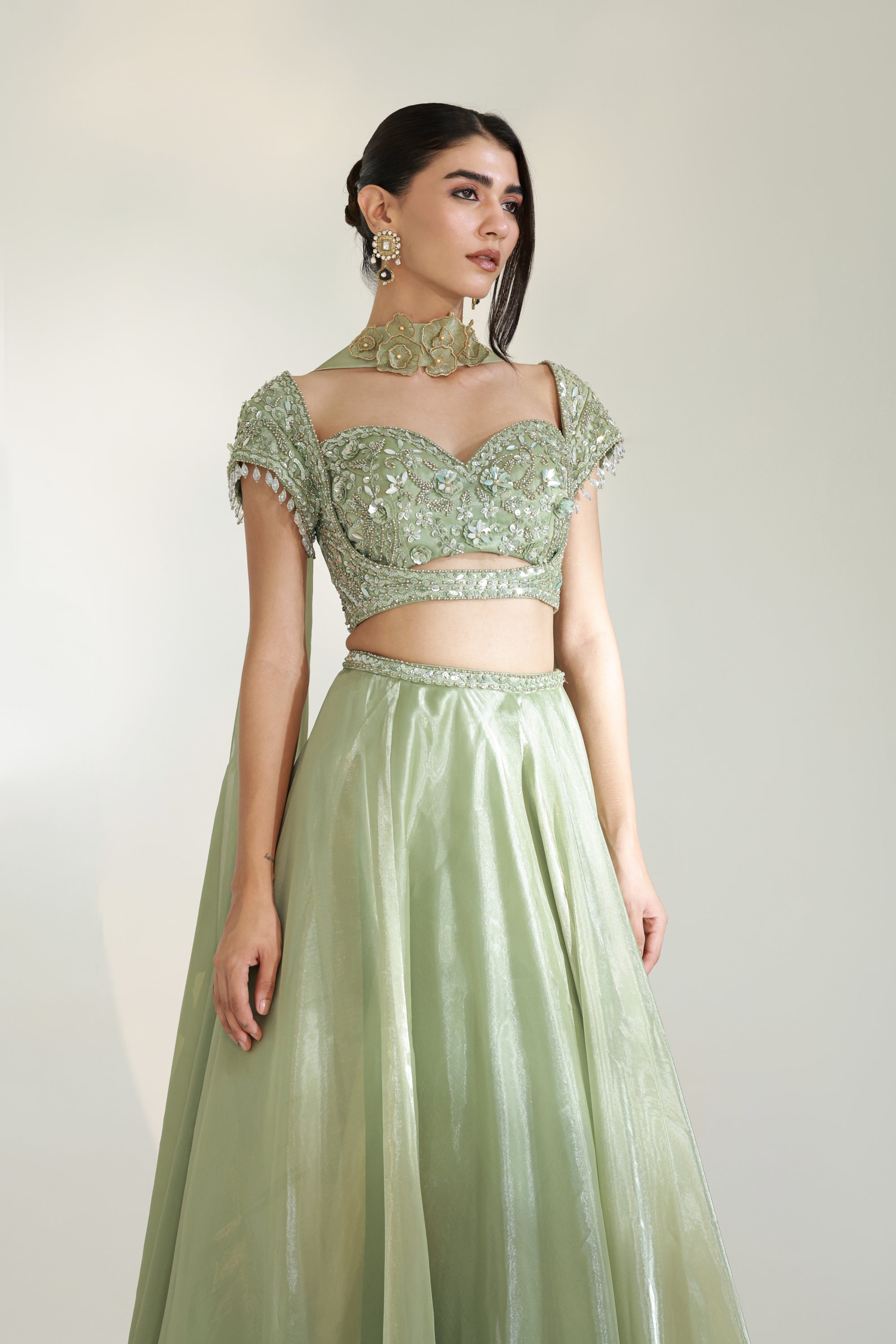SAGE LUXE LEHENGA SET