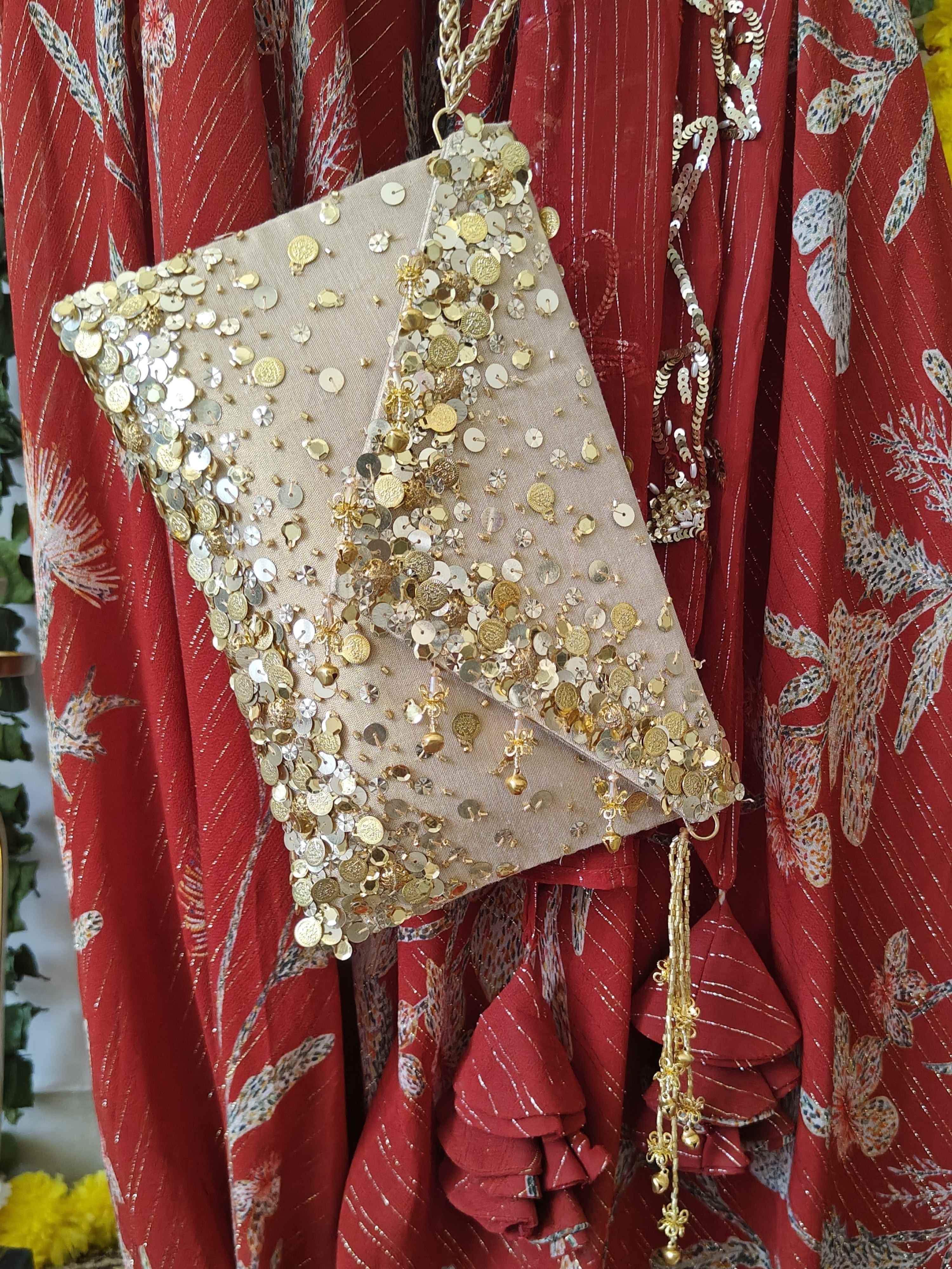 Gold Lifafa Envelope clutch