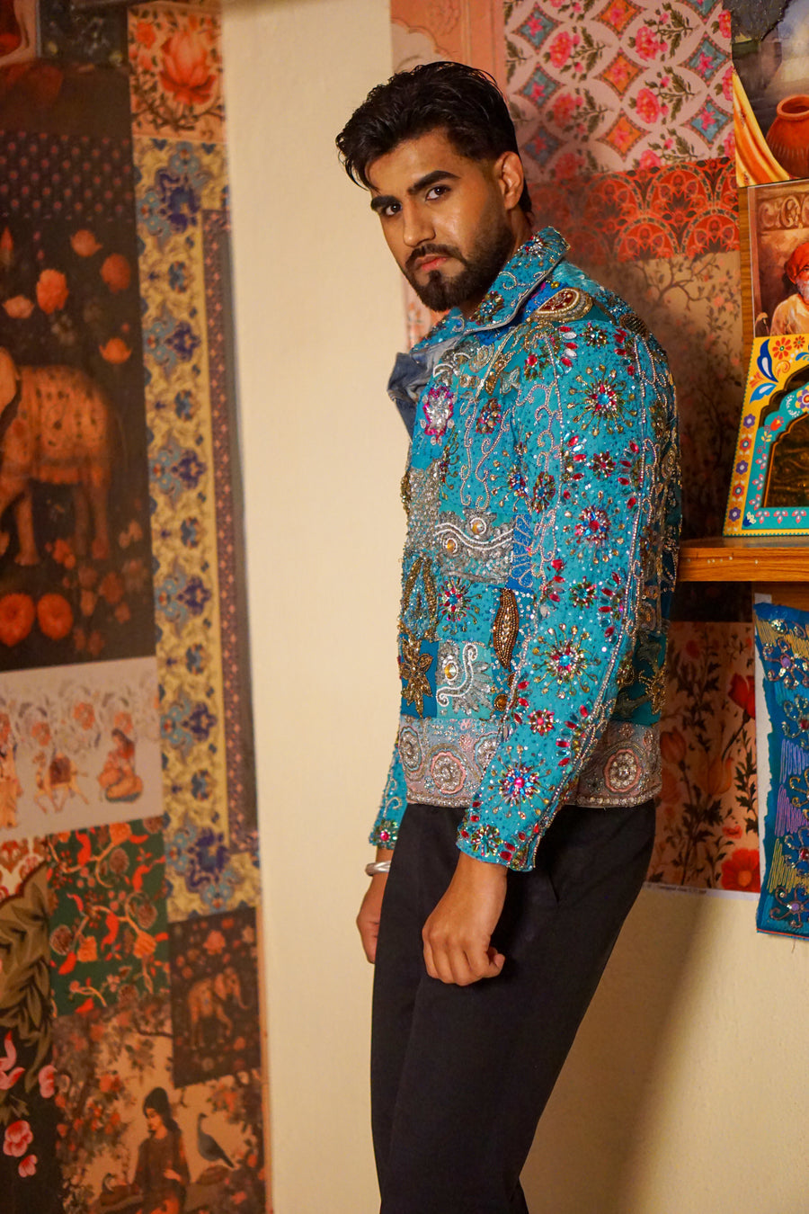 Zar-e-Firoza Regal Embellished Luxury Shirt Jacket for Weddings
