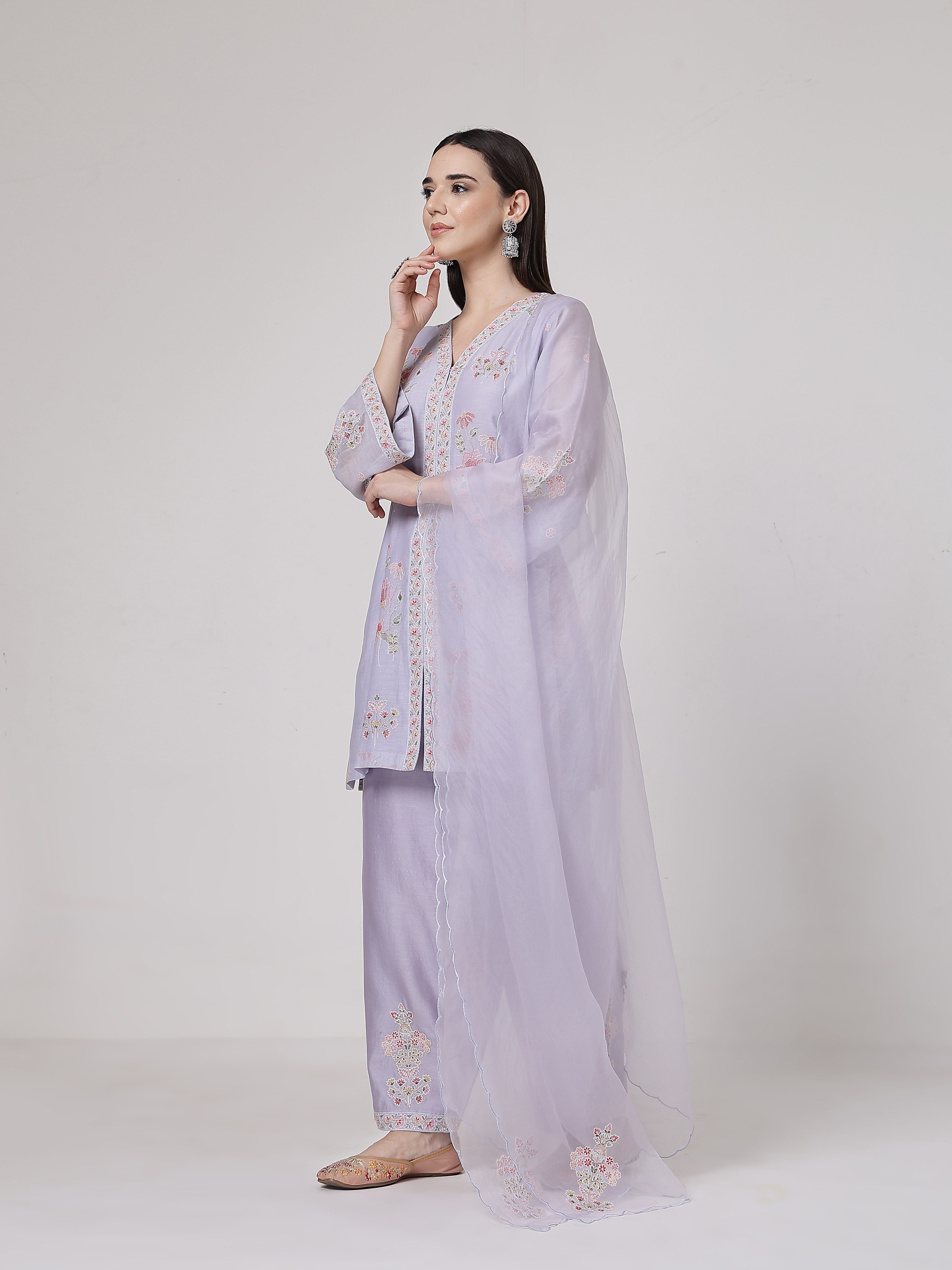Mauve A-line Suit Set
