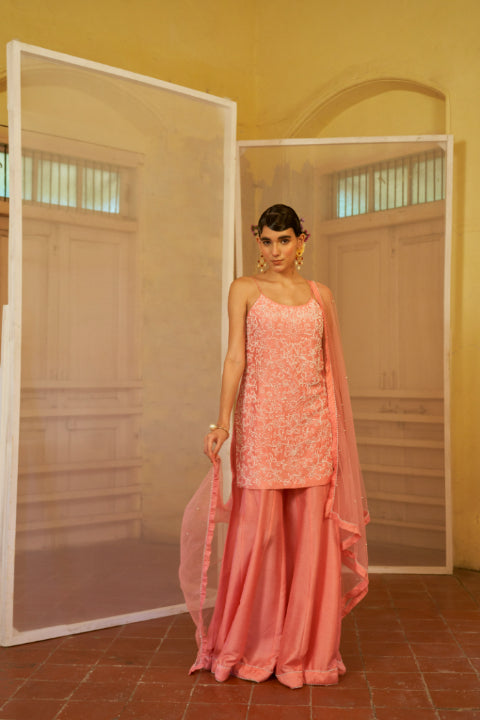 Rose Pink Sharara Set