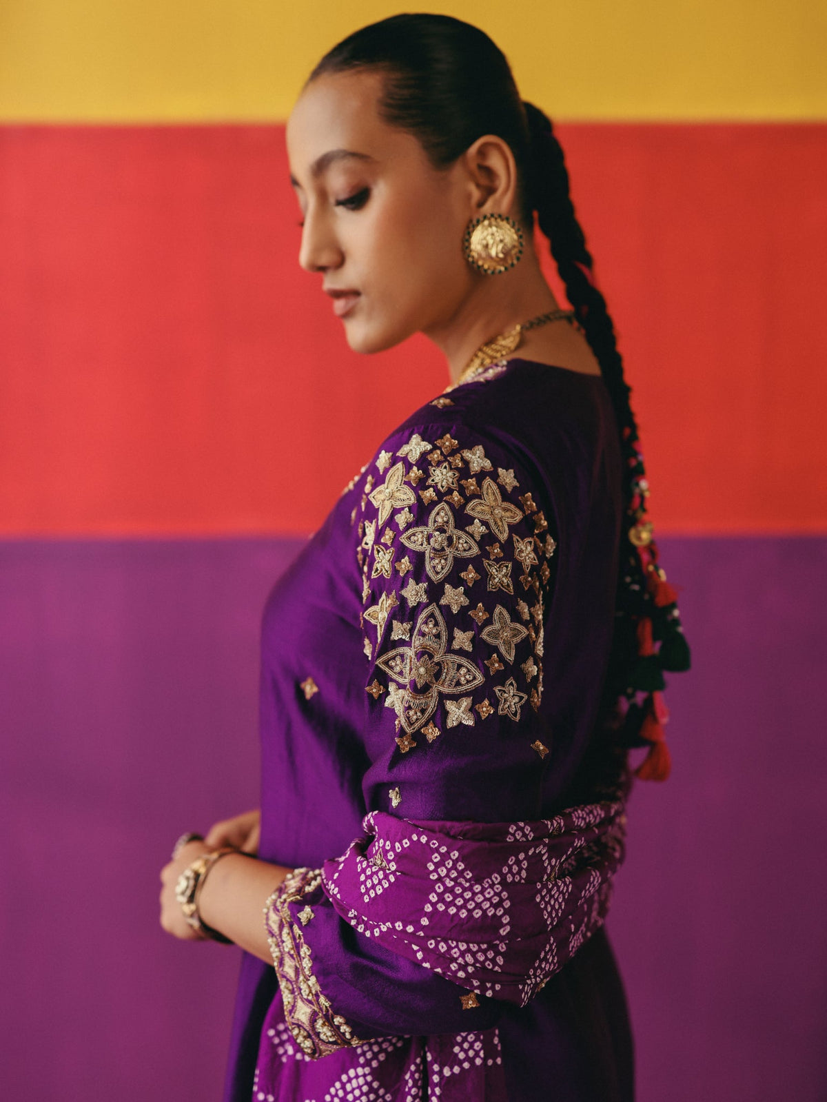 Baingani Phool Kurta Set