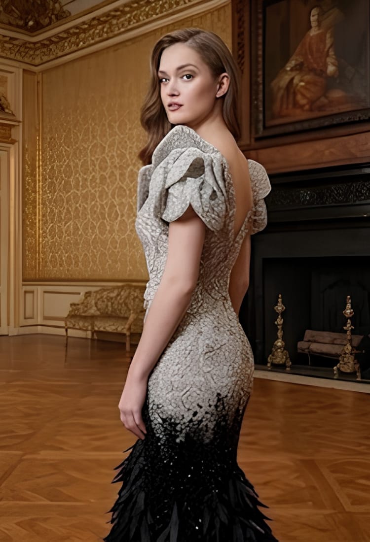 Fishcut gown with the full of intricate crystal and Swarovski stones