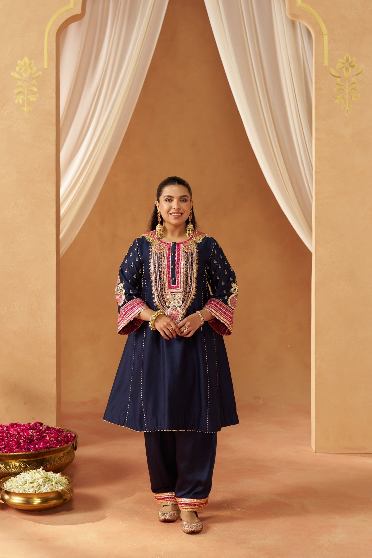 Riva deep blue chauga with salwar