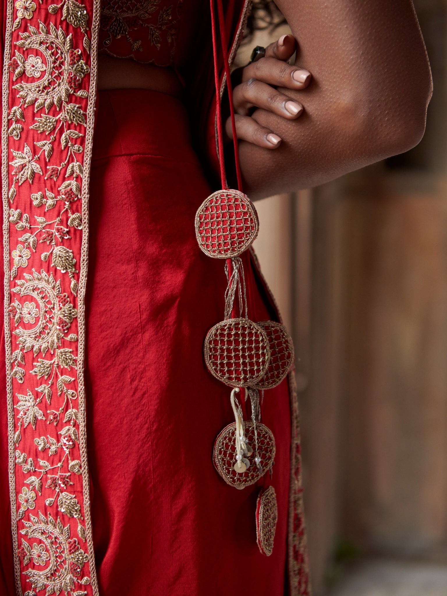 drape chandbali saree