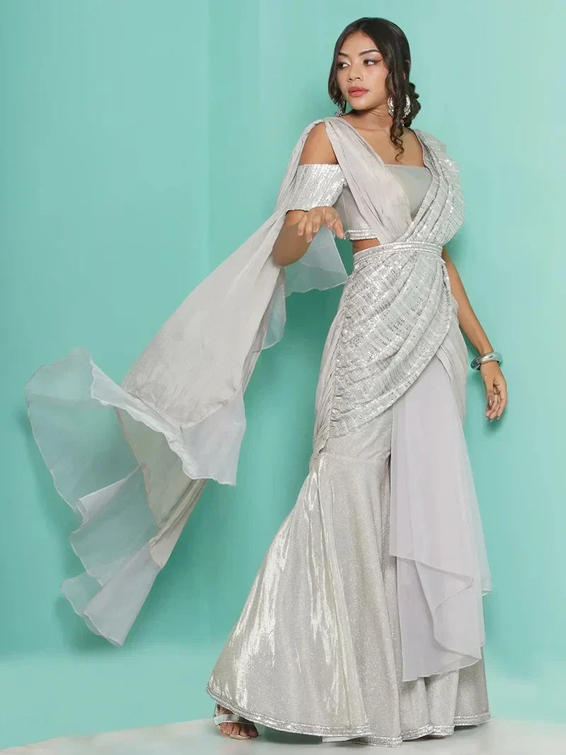 Double pallu drape Gharara & Blouse