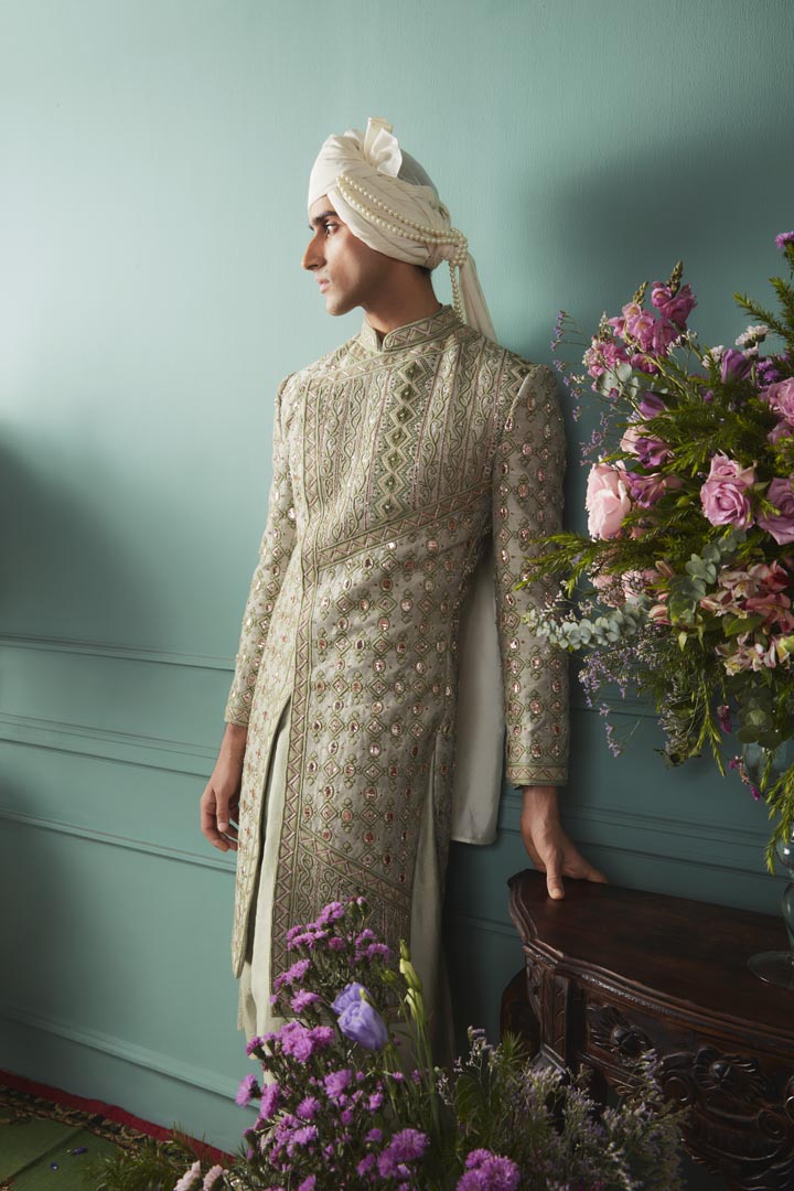 Jade sheen Sherwani Set