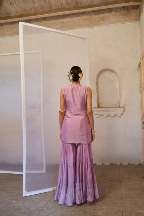 Lilac Dream: Kurta Sharara Set