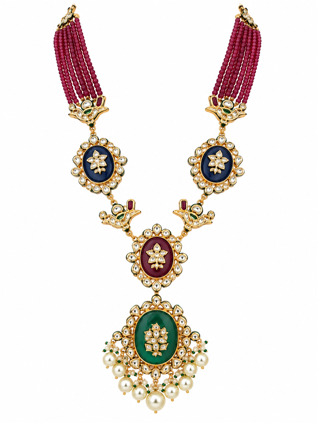 Kundan Beaded Long Necklace Set
