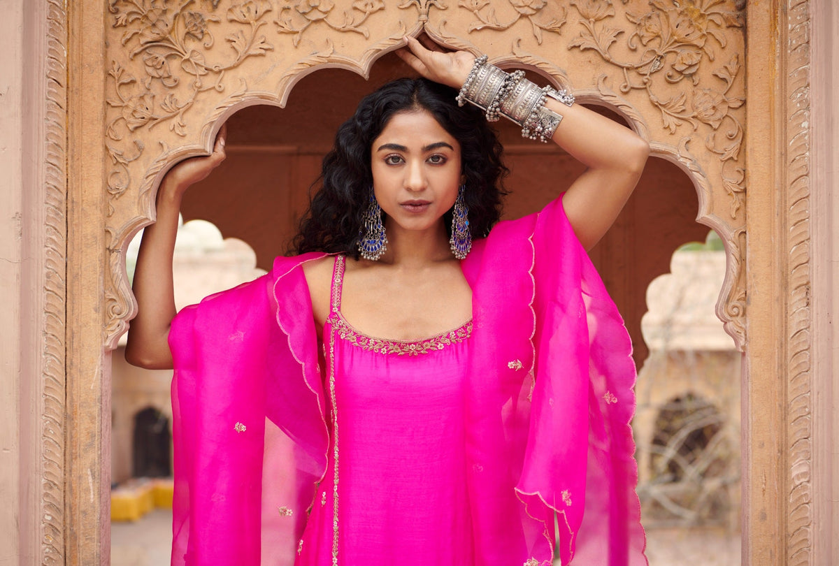sleeveless chandbali suit