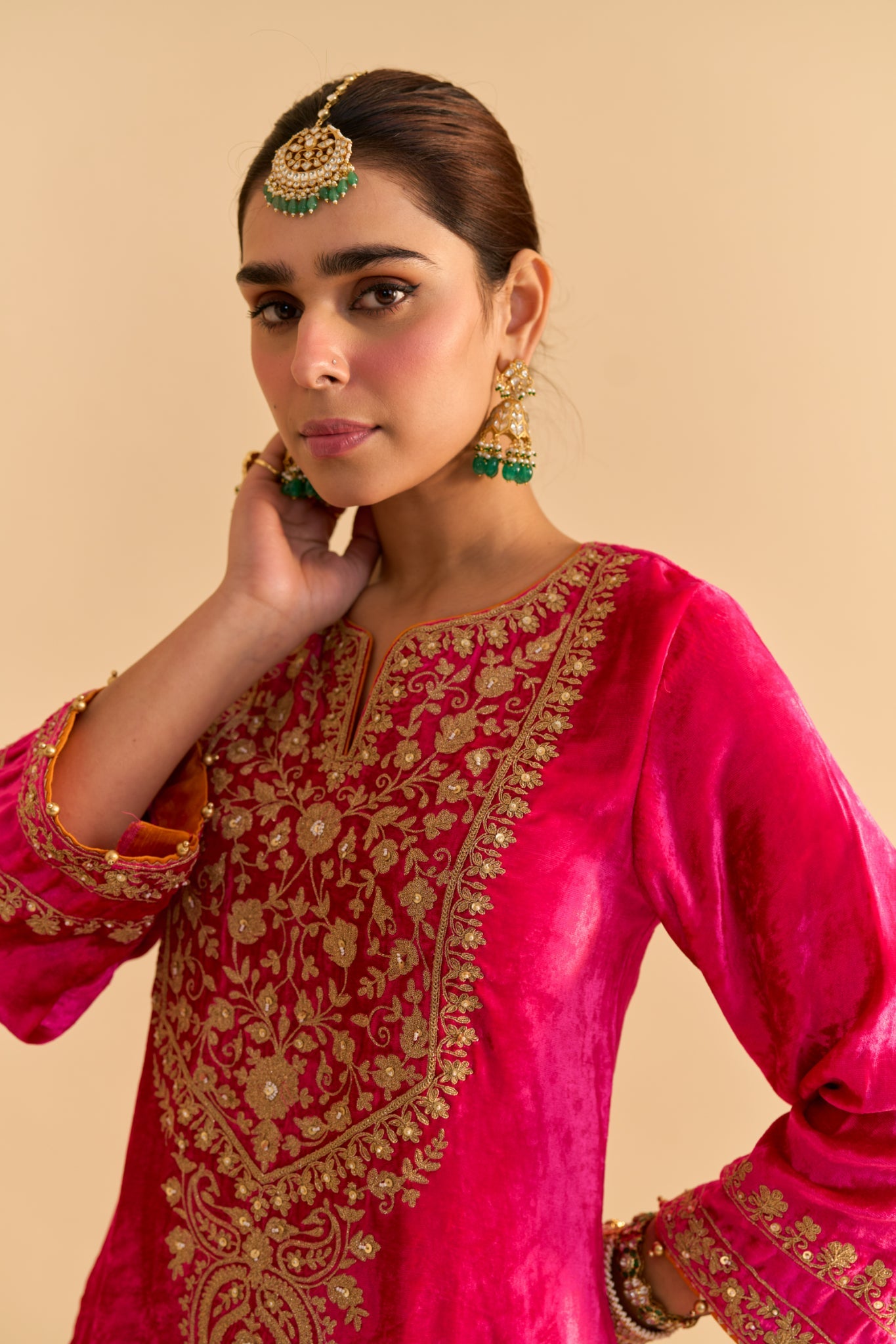 Fareeha - Hotpink Kurta with Salwar and Dupatta
