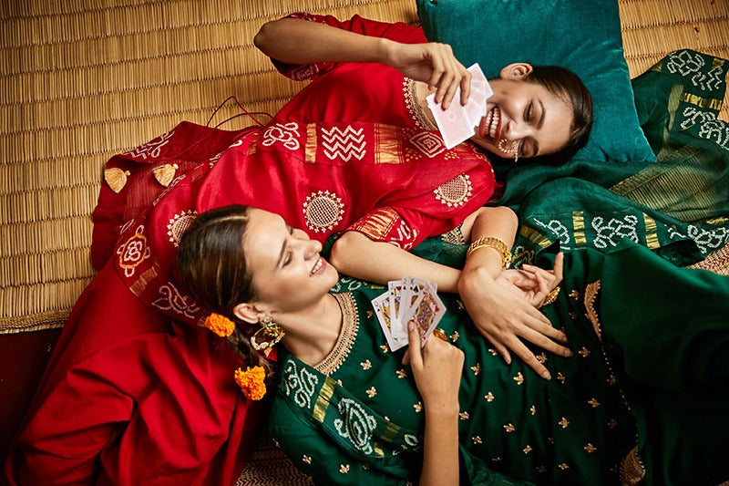 short top,harroms and drape dupatta with gharchola detailing and embroidery